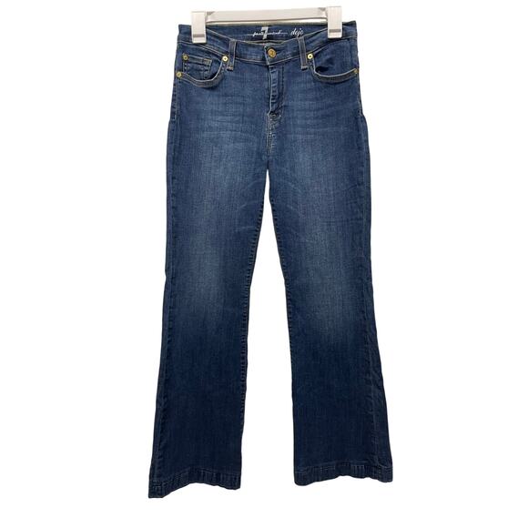 7 For All Mankind Dojo Jeans wide leg pants dark wash denim size 28 - Picture 1 of 7